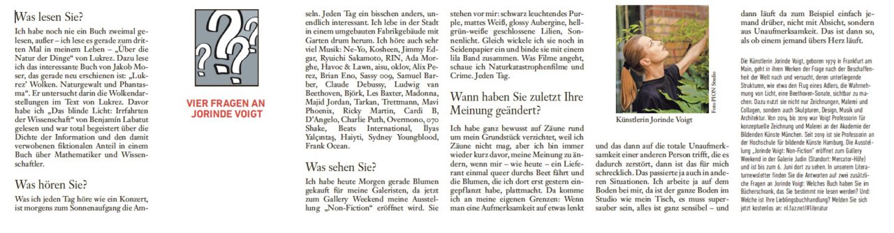Jorinde Voigt - FRANKFURTER ALLGEMEINE SONNTAGSZEITUNG, 3. Mai 2026, NR. 18