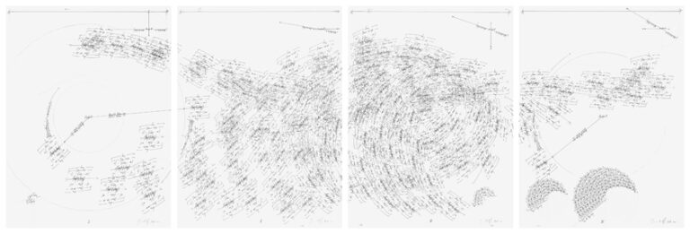 Jorinde Voigt - Akustisches Feld I-IV (4 - teilige Zeichnung), 2008