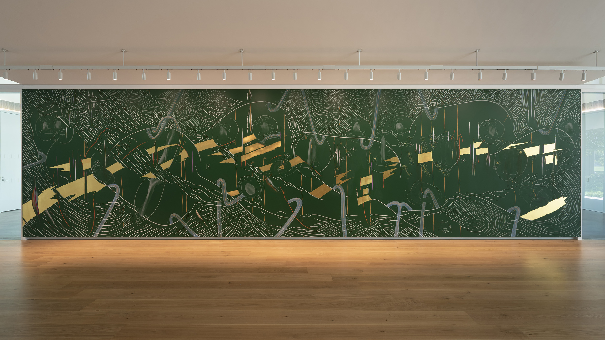 Installation view of The Vertical (2019) by Jorinde Voigt in the Menil Drawing Institute. The Menil Collection, Houston. Photo: Paul Hester Jorinde Voigt, "The Vertical" 28.09.2019 - 30.09.2020 Menil Drawing Institute. The Menil Collection, Houston; Texas, USA