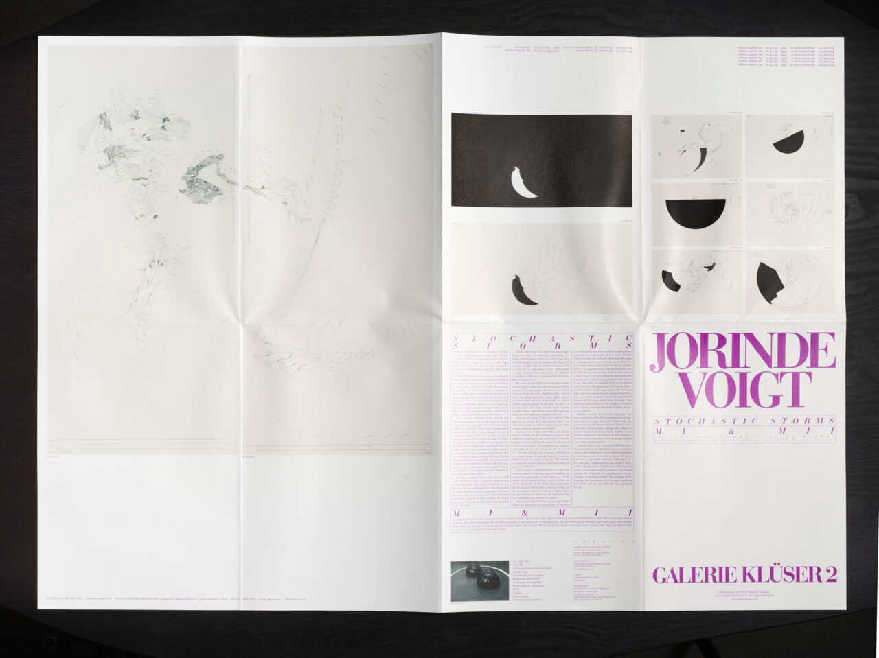 Jorinde Voigt - Stochastic Storms, Catalog on the occasion of same entitled exhibition at Galerie Klüser, Munich, Editor: Galerie Klüser, Text: Jorinde Voigt, Language: English, total pages: 8, booklet, Publishing: Galerie Klüser, ISBN: -, Price: €15,00