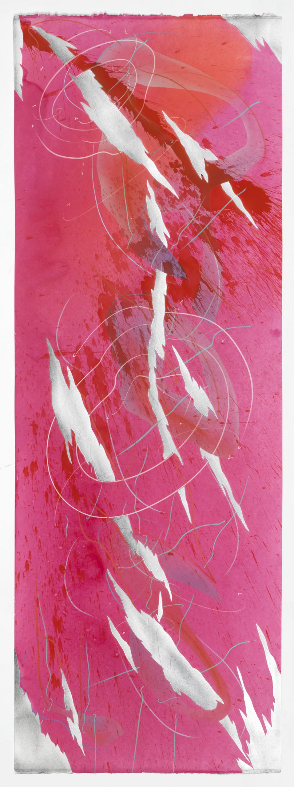 WV 2018-120 Immersive Integral-Studie (crepuscule) Jorinde Voigt Berlin 2018 140 x 50 cm India ink, aluminium leaf, pastels, oil chalks, graphite on paper unique signed