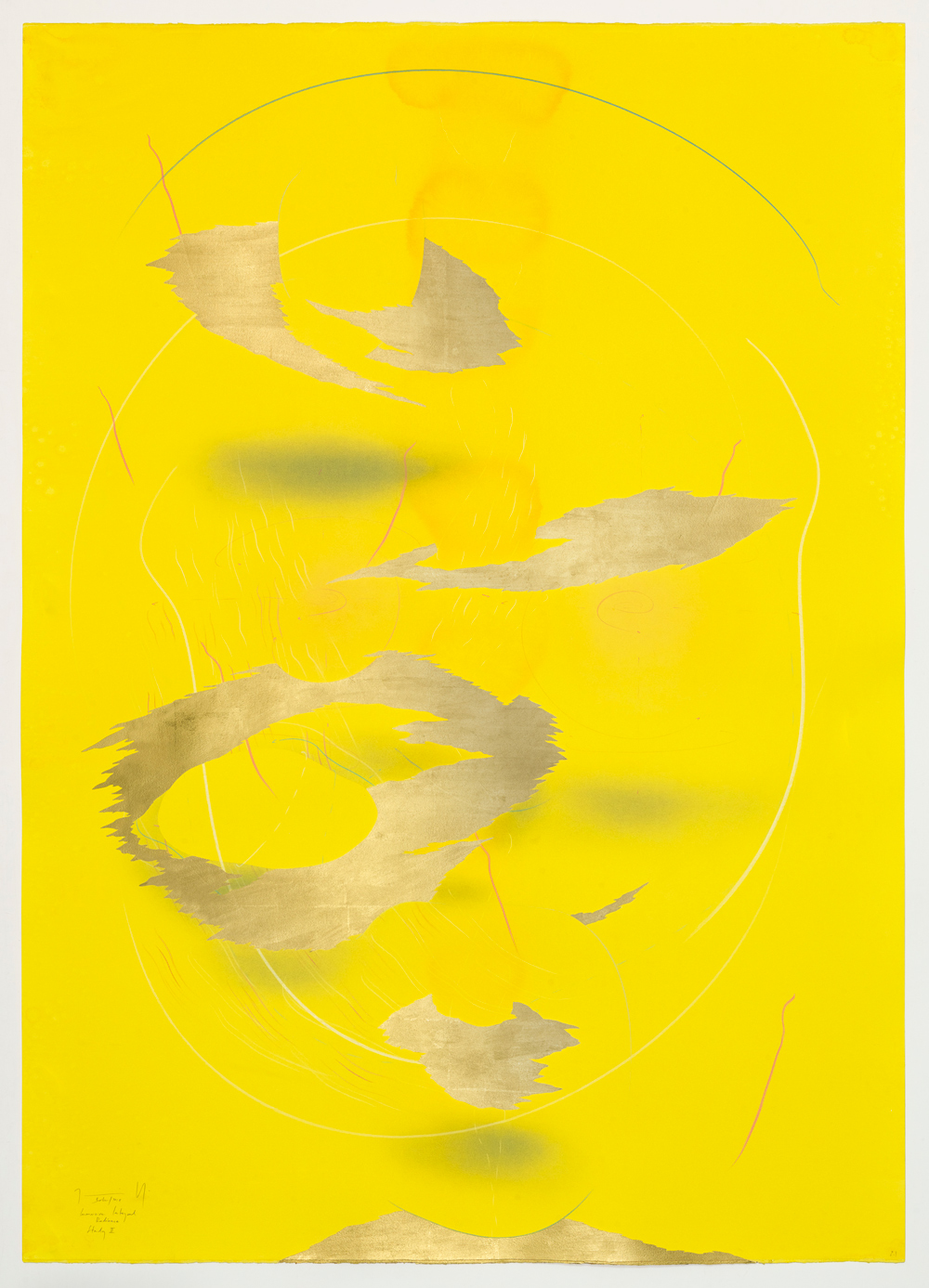 WV 2018-166 Immersive Integral Radiance Study II Jorinde Voigt Berlin 2018 139,5 x 99,5 cm Tusche, Blattgold, Pastell, Ölkreide, Graphit auf Papier Unikat Signiert