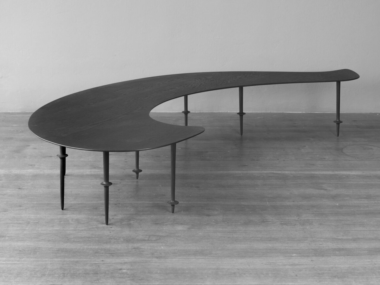 WV 2019-050 About Stability Scope Nr. 2 Jorinde Voigt Berlin 2019 42 x 247,3 x 115,4 cm Pine, Whitewood, stain, hard wax oil Exhibition Copy Signed on plaque